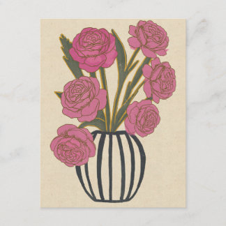Tarjeta De Recepción Rosas rosadas hermosas