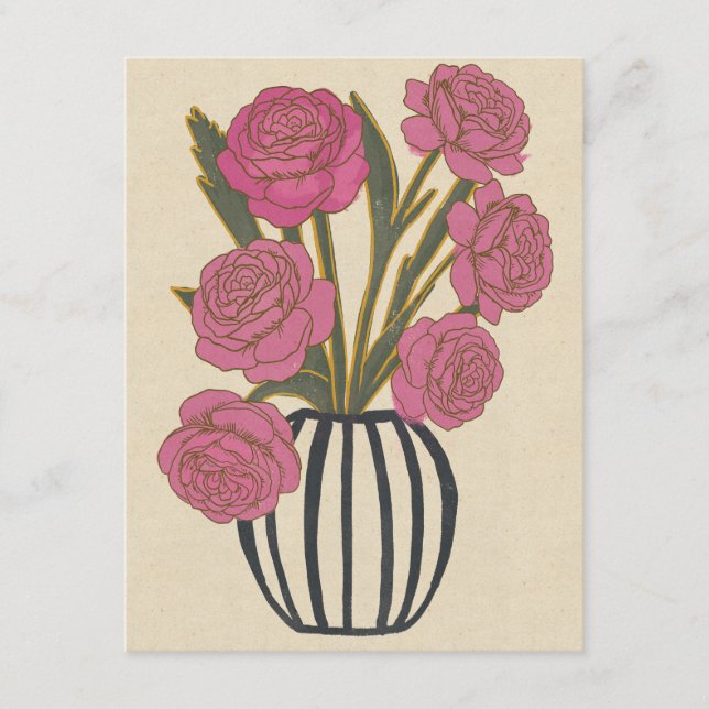 Tarjeta De Recepción Rosas rosadas hermosas (Anverso)
