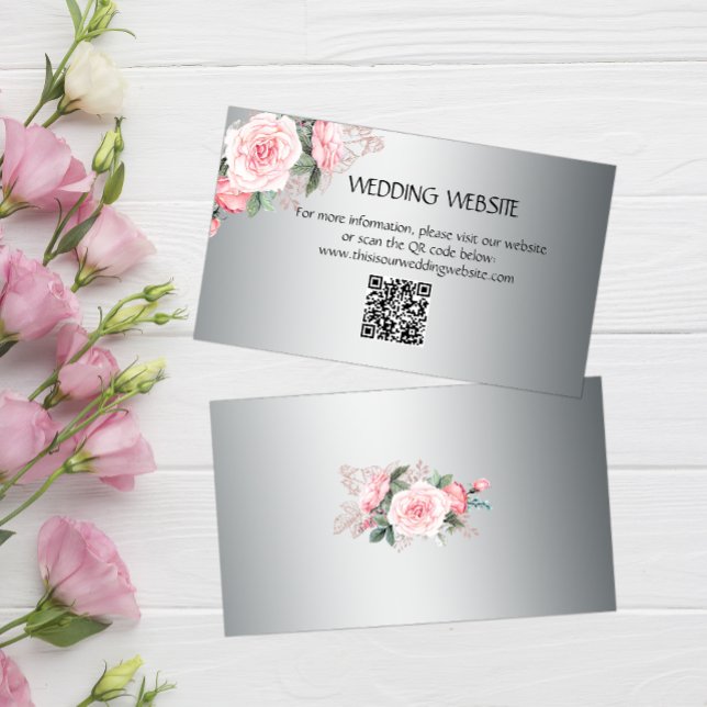 Tarjeta De Recepción Rosas rosas rosas en el sitio web del Boda de plat (Subido por el creador)