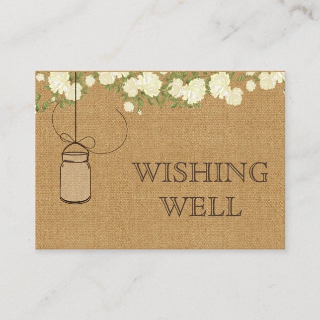 Tarjeta De Recepción rosas rústicos de marfil en burrega almendras dese (Anverso)