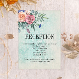 Tarjeta De Recepción Rosas rústicos Shabby Chic Floral Wedding Recepcio