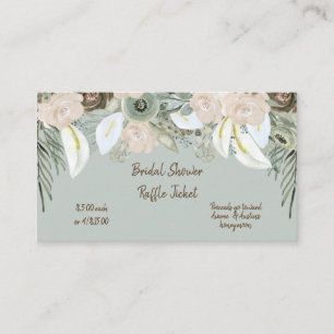 Tarjeta De Recepción Rosas Sage Green y Cream Watercolor Ca