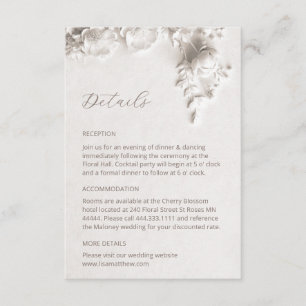 Tarjeta De Recepción Rosas silvestres 3D blancas