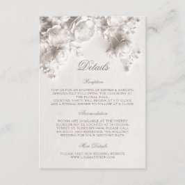 Tarjeta De Recepción Rosas silvestres 3D blancas