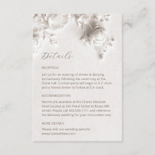Tarjeta De Recepción Rosas silvestres 3D blancas