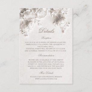 Tarjeta De Recepción Rosas silvestres 3D blancas