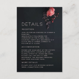 Tarjeta De Recepción Rosas silvestres 3D oscuras y melancólicas