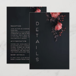 Tarjeta De Recepción Rosas silvestres 3D oscuras y melancólicas