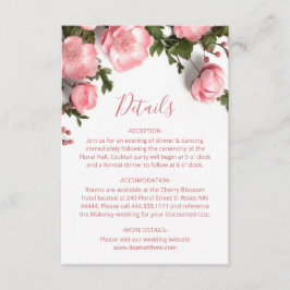Tarjeta De Recepción Rosas silvestres blancas 3D