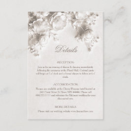 Tarjeta De Recepción Rosas silvestres en 3D blancas