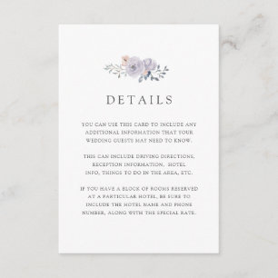 Tarjeta De Recepción Rosas subsutiles de acuarela   Detalles del invita