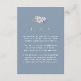 Tarjeta De Recepción Rosas subsutiles de acuarela   Dusty Blue Guest De