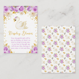 Tarjeta De Recepción Rosas Swan Purple y Gold con ducha