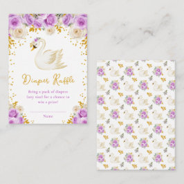 Tarjeta De Recepción Rosas Swan Purple y Gold Diaper Raffle
