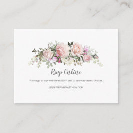 Tarjeta De Recepción Rosas Sweetheart Rosadas en Línea RSVP |
