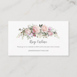 Tarjeta De Recepción Rosas Sweetheart Rosadas en Línea RSVP |