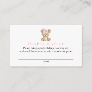 Tarjeta De Recepción Rosca Tedder Bear Baby Shower Diaper Raffle