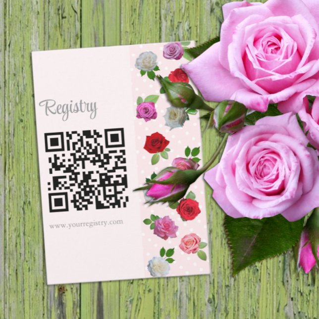 Tarjeta De Recepción Rose Garden Party Bridal Shower Registry (Subido por el creador)