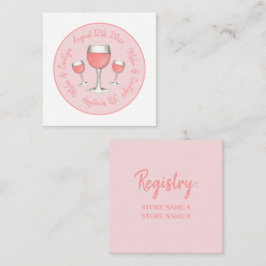 Tarjeta De Recepción Rosé Rosé Rubor Wine Glass Boda Bridal Shower