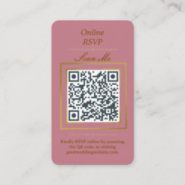 Tarjeta De Recepción Rosewood Pink | Photo Online RSVP QR Code Wedding