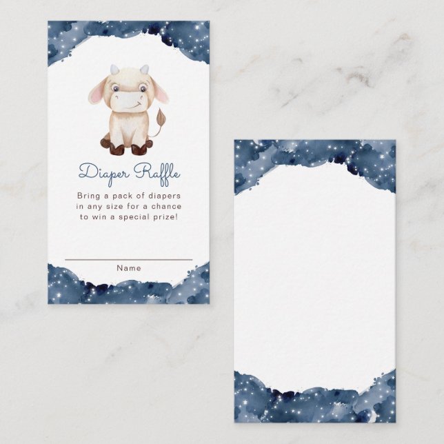 Tarjeta De Recepción Rótulo de Astrología Taurus Celestial Diaper Raffl (Anverso / Reverso)