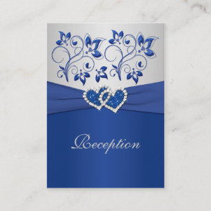 Tarjeta de recepción Royal Blue and Silver