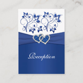 Tarjeta de recepción Royal Blue and White Joined H
