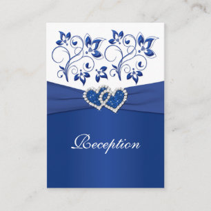 Tarjeta de recepción Royal Blue and White Joined H