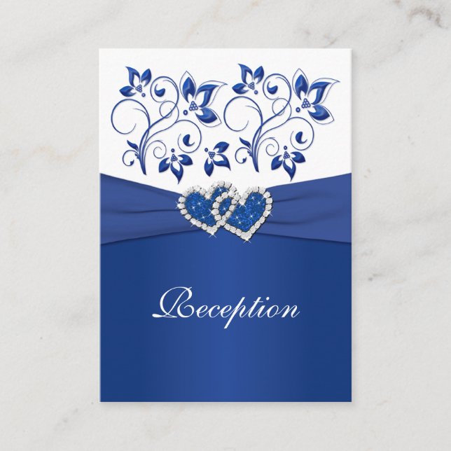 Tarjeta de recepción Royal Blue and White Joined H (Anverso)