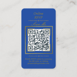 Tarjeta De Recepción Royal Blue | Photo Online RSVP QR Code Wedding
