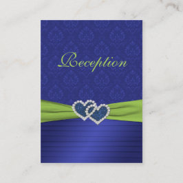 Tarjeta de recepción Royal Blue Pleats y Chartreus