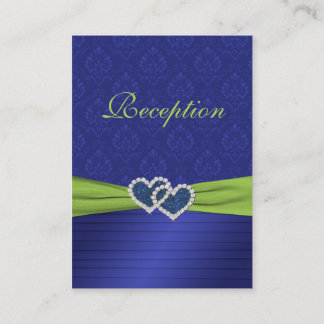 Tarjeta de recepción Royal Blue Pleats y Chartreus
