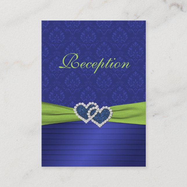 Tarjeta de recepción Royal Blue Pleats y Chartreus (Anverso)
