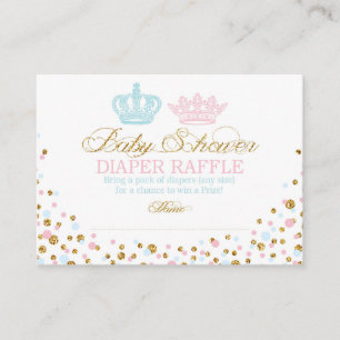Tarjeta De Recepción Royal Crowne Prince Princess Diaper Raffle Ticket