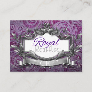 Tarjeta De Recepción Royal Diaper Raffle Princesa étnica morada y blanc