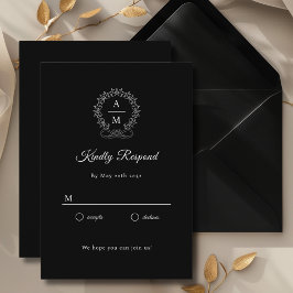 Tarjeta De Recepción Royal, Elegant, Wedding RSVP