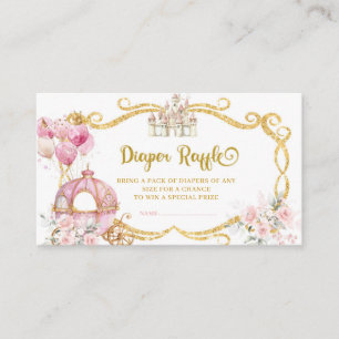 Tarjeta De Recepción Royal Princess Pink Calabaza Carriage Diaper Raffl