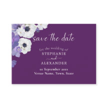 Royal Purple Floral Save the Date
