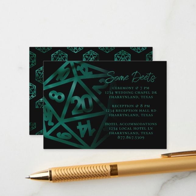 Tarjeta De Recepción RPG Dice | Detalles del jugador del tablero de la  (Anverso/Reverso In Situ)