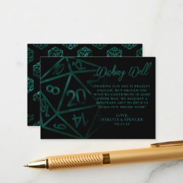 Tarjeta De Recepción RPG Dice | Esmeralda Tabletop Gamer Desear Bien