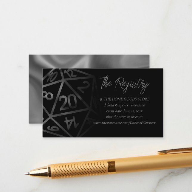 Tarjeta De Recepción RPG Dice | Fantasy Retro Tabletop Registro de juga (Anverso/Reverso In Situ)