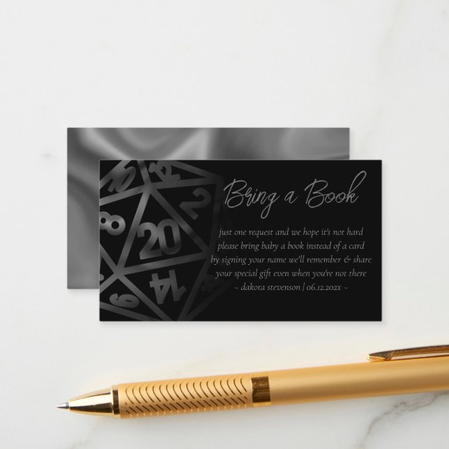 Tarjeta De Recepción RPG Dice | Fantasy Tabletop Gamer Solicitud de lib (Anverso/Reverso In Situ)