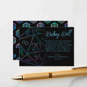 Tarjeta De Recepción RPG Dice Holo Fantasy PnP Tabletop Wishing Well