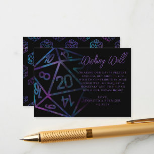 Tarjeta De Recepción RPG Dice Nebula Fantasy Tabletop Desear bien