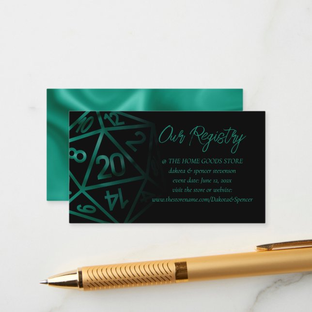 Tarjeta De Recepción RPG Dice | Registro de jugadores de tablero de fan (Anverso/Reverso In Situ)