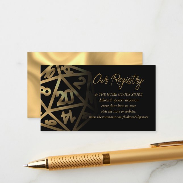 Tarjeta De Recepción RPG Dice | Registro de jugadores de tabletop de fa (Anverso/Reverso In Situ)