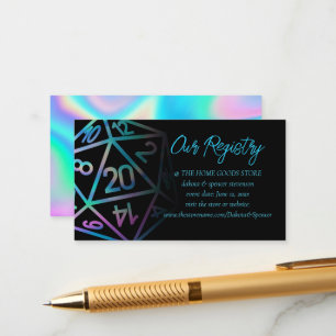 Tarjeta De Recepción RPG Dice   Registro Holo Fantasy Tabletop Gamer