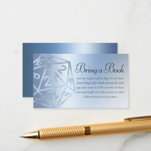 Tarjeta De Recepción RPG Luxe   Blue Fantasy Tabletop Gamer Baby Book