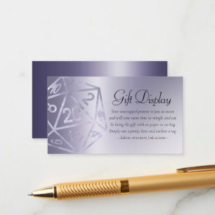 Tarjeta De Recepción RPG Luxe   evento Purple Fantasy Tabletop Gamer