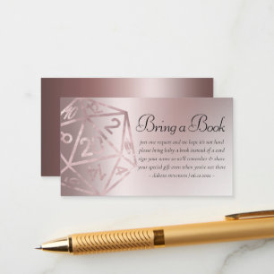 Tarjeta De Recepción RPG Luxe   Mauve Fantasy Tabletop Gamer Dice Book